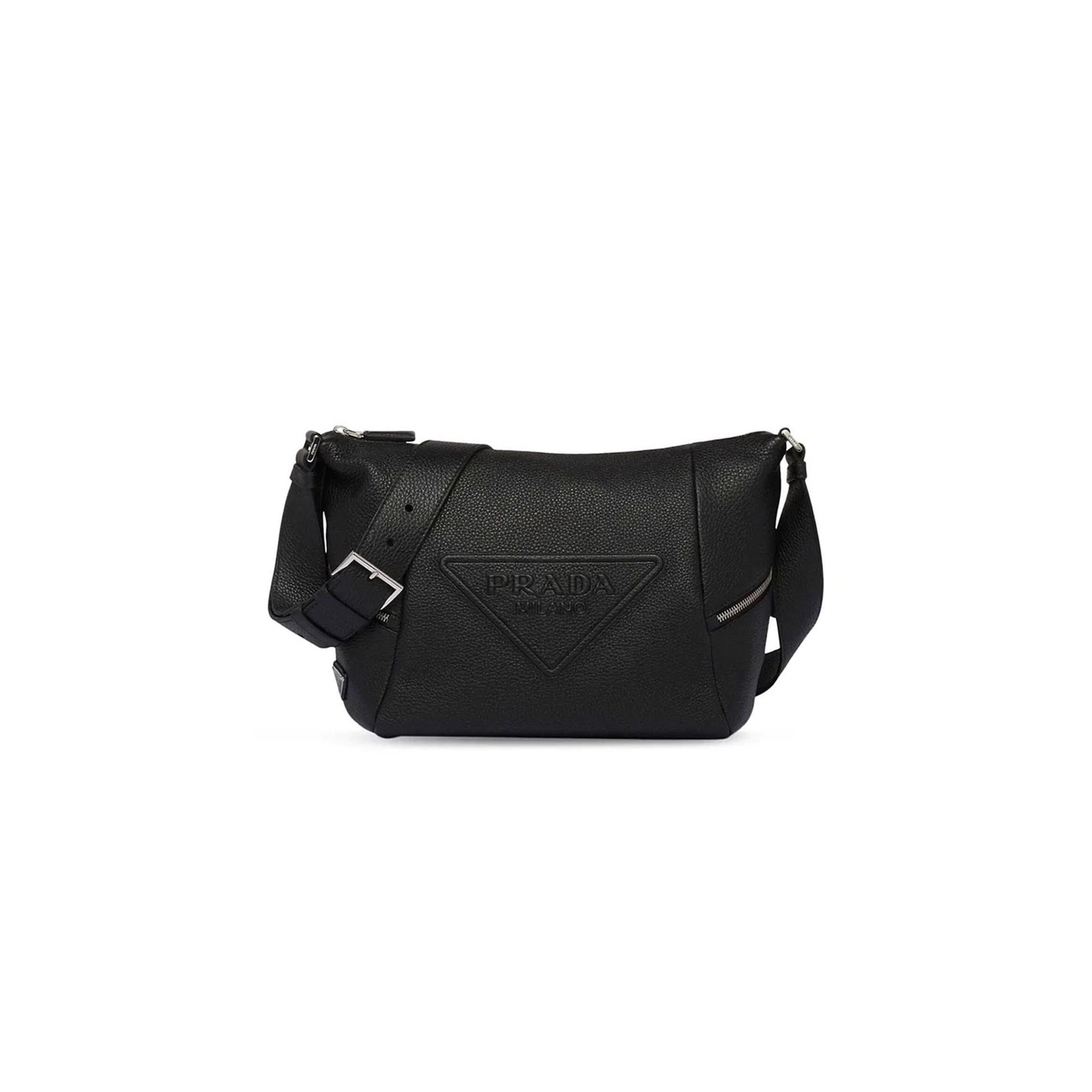 Pra*a leather pebbled leather crossbody bag 2vh165 (26*23*11cm)